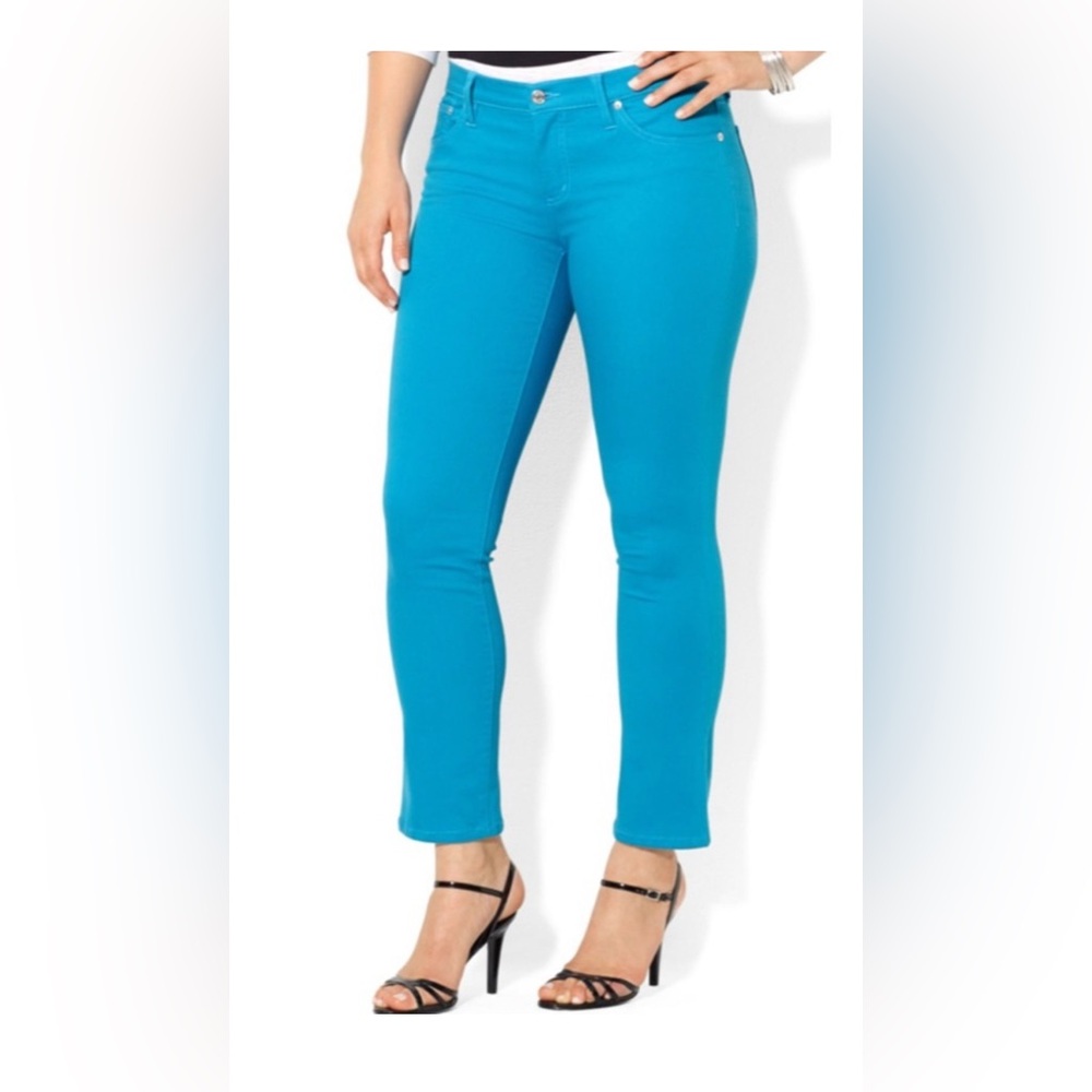 Ralph Lauren Premier Super Crop Curvy Jeans – Teal – Great Condition, Size 12